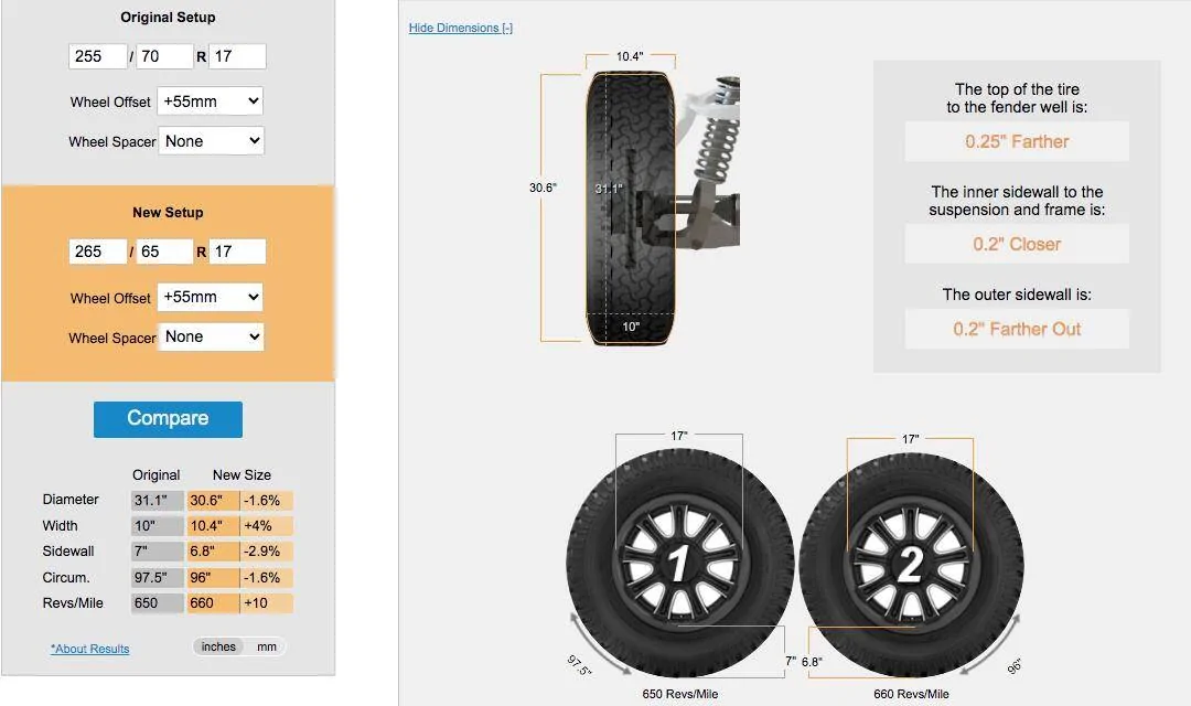 Ford Ranger 2024 Ranger - 255/70r17 vs 265/65r17 -- will they fit? 1748459247873-gr