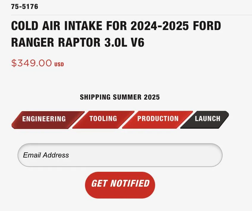 Ford Ranger AFE Cold Air Intake installed on 2024 Ranger Raptor Screenshot 2025-05-28 at 8.02.23 PM