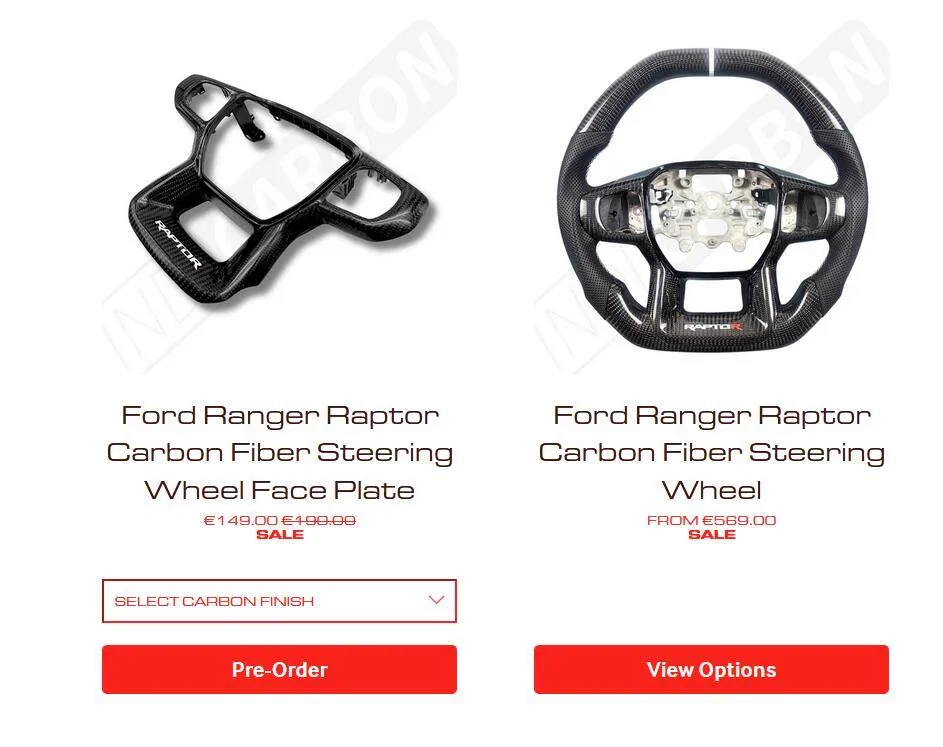 Ford Ranger Carbon Fiber Steering Wheel Swheel
