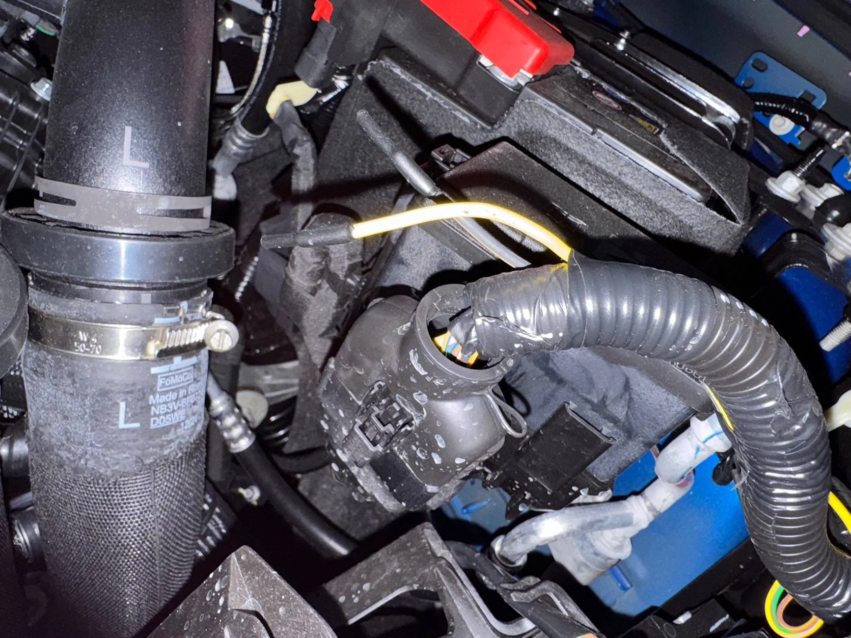 Ford Ranger Conduit disconnected from connector from factory IMG_6985