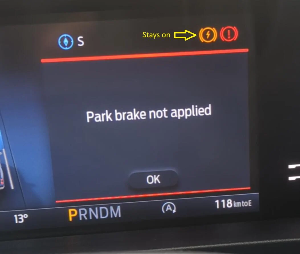 Ford Ranger Parking Brake - Warning Light, not fault [Resolved] PBrake Engaging