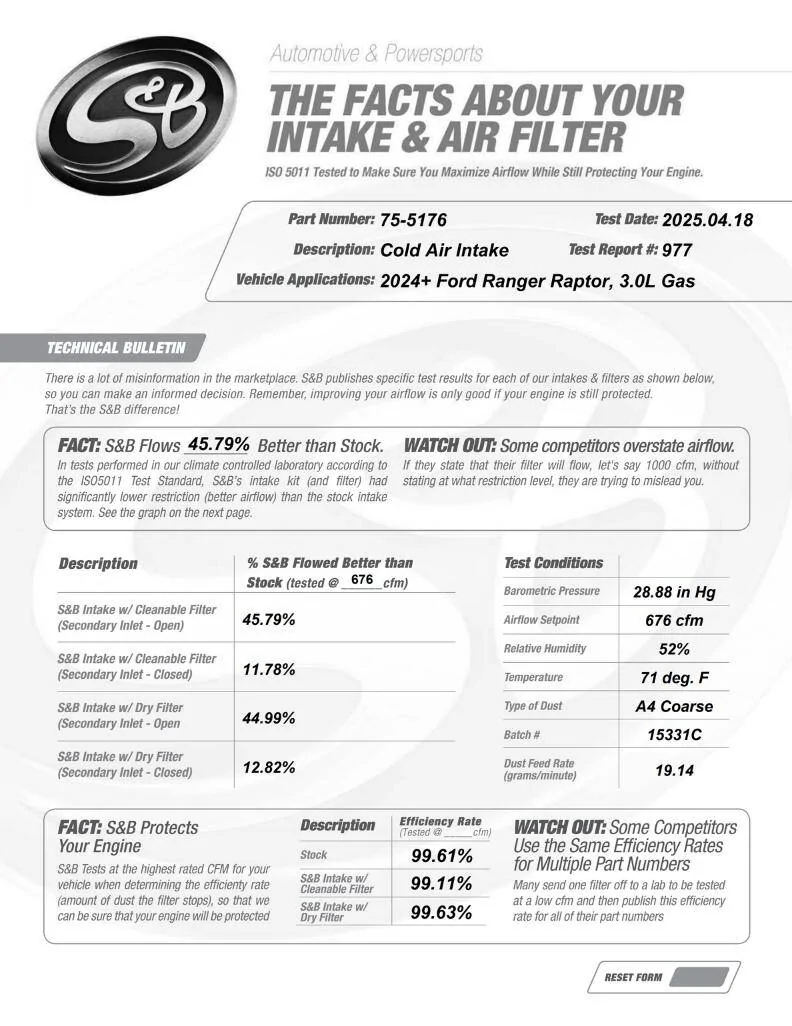Ford Ranger S&B Ranger Raptor Intake available in May 1751053518625-90