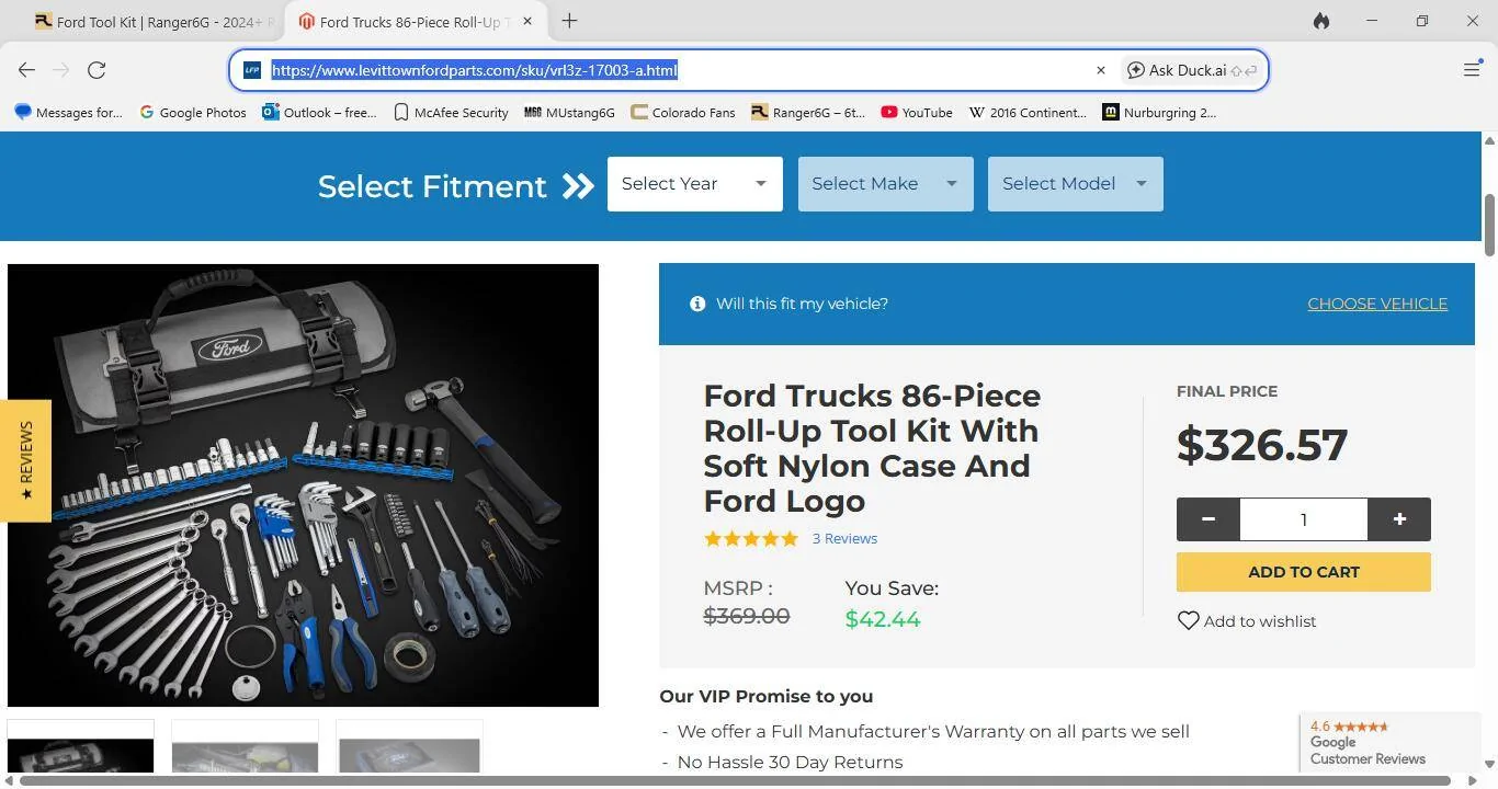 Ford Ranger Ford Tool Kit 1752840323956-kr