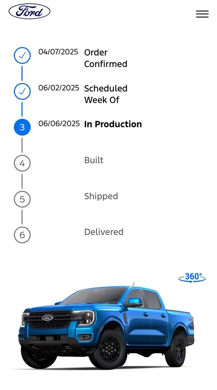 Ford Ranger Order build date finally IMG_6752