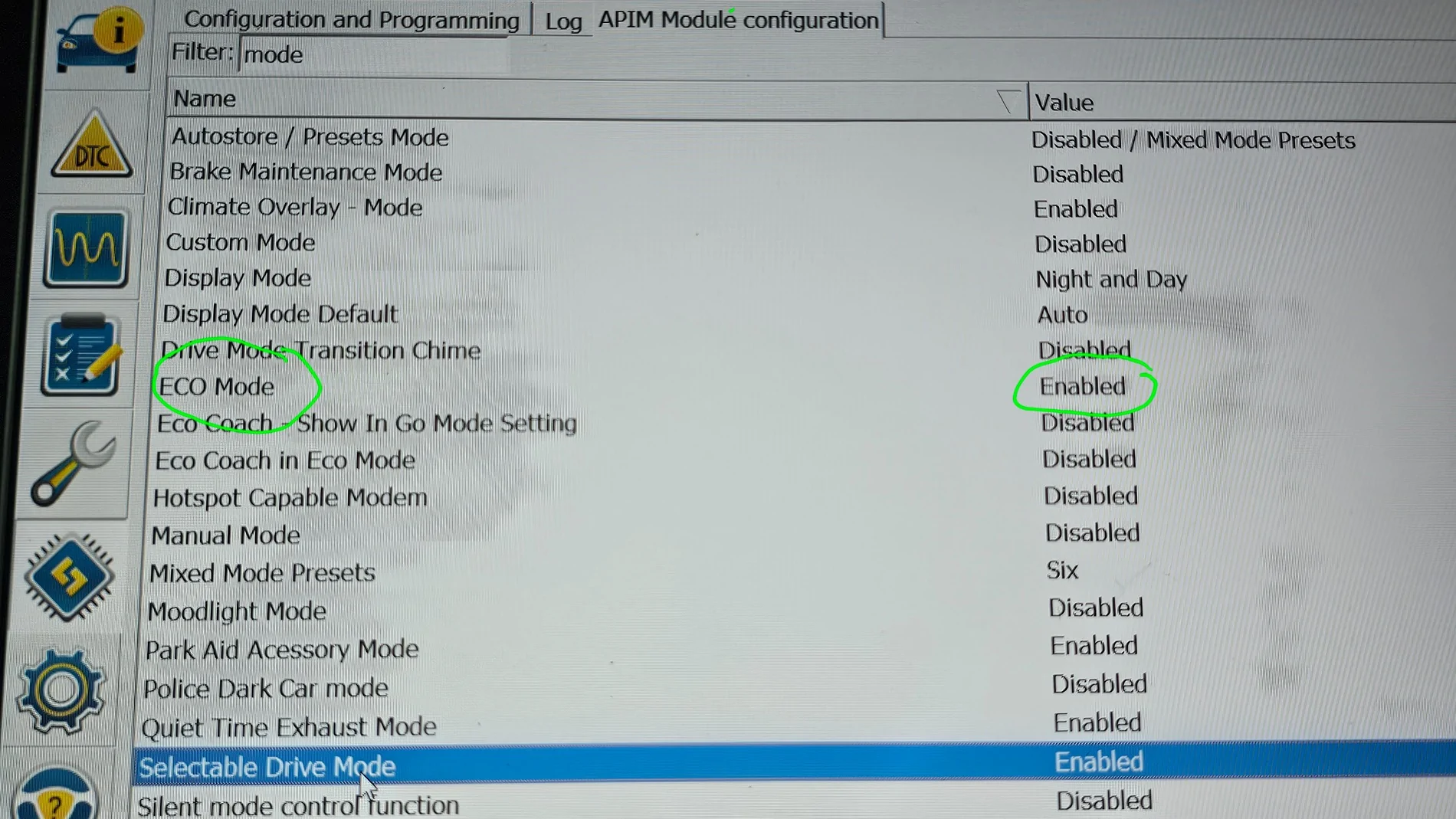 Ford Ranger Drive Modes mod via Forscan APIM Drive Modes Enabled(1)