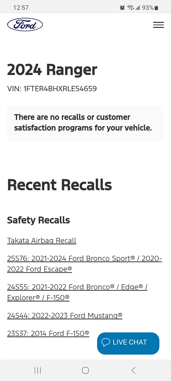 Ford Ranger Ford recalls 312,000 vehicles over brake failure risk Screenshot_20250802_125753_DuckDuckGo