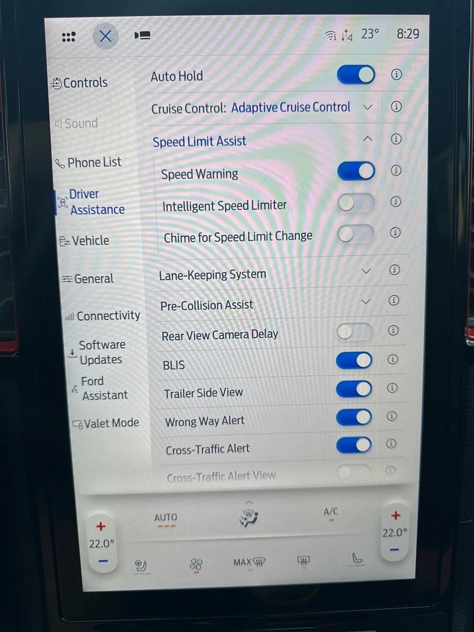 Ford Ranger Speed limit assist - turn speed warning permanently off? imag