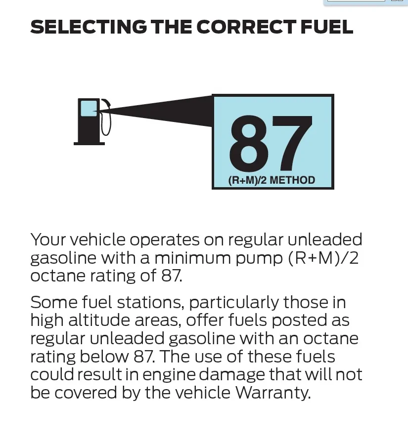 Ford Ranger 2025 2.7 What Octane? 87 octan
