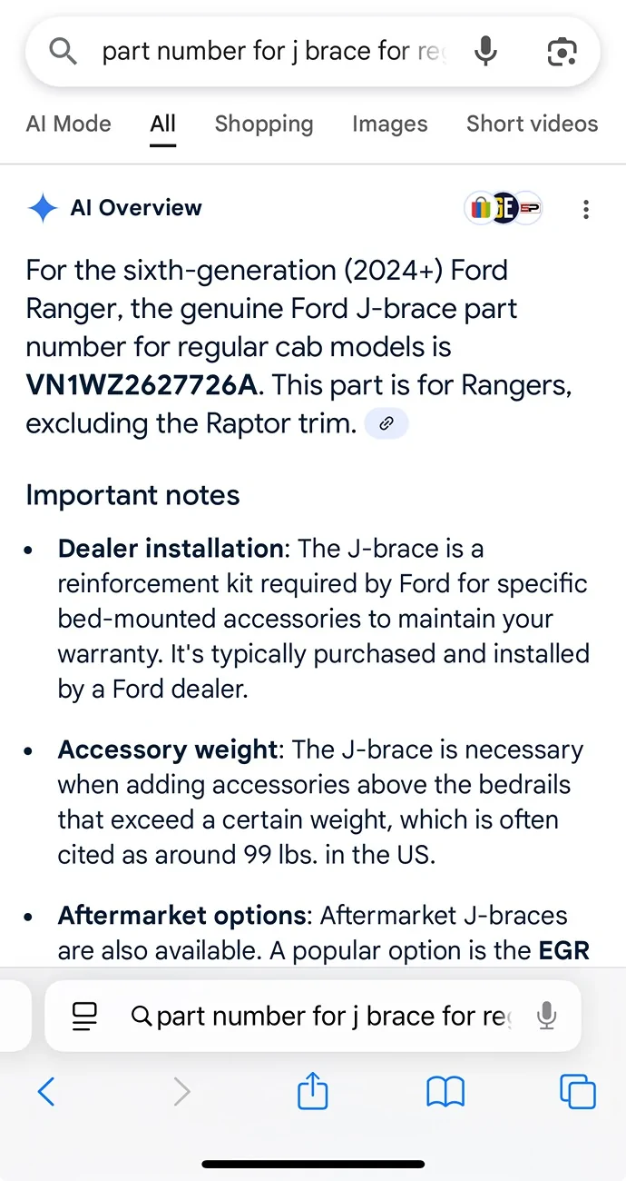 Ford Ranger J-Brace update IMG_7957