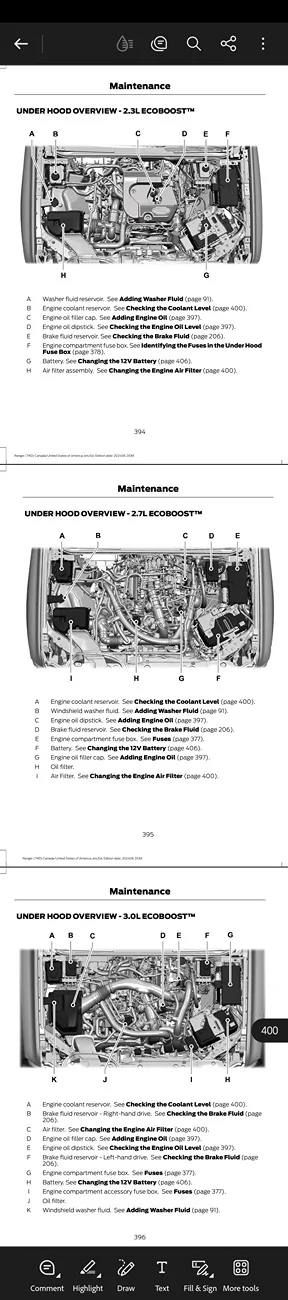 Ford Ranger Replacing the air filter Screenshot_20250830_091416_Adobe Acrobat