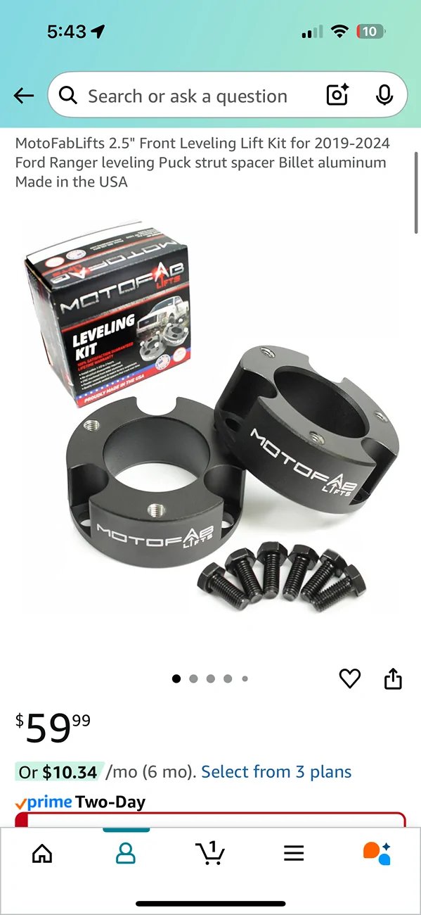 Ford Ranger Leveling kit help IMG_9634
