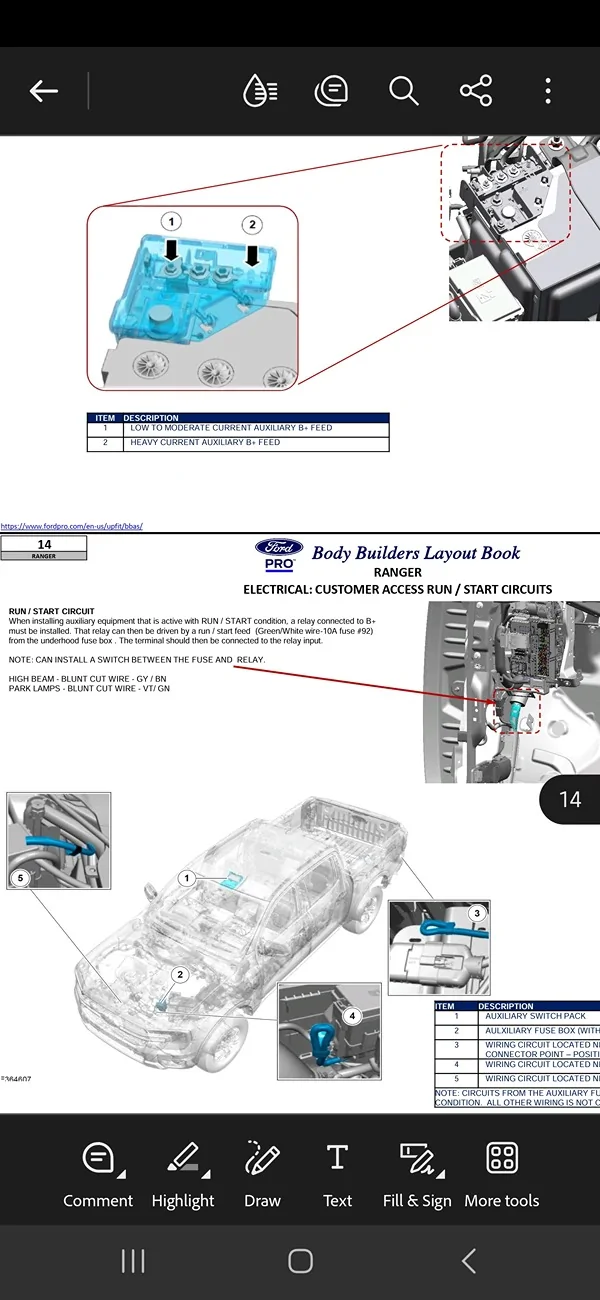 Ford Ranger LED tailgate light bar installed (harness wiring diagram attached) Screenshot_20250820_102240_Adobe Acrobat