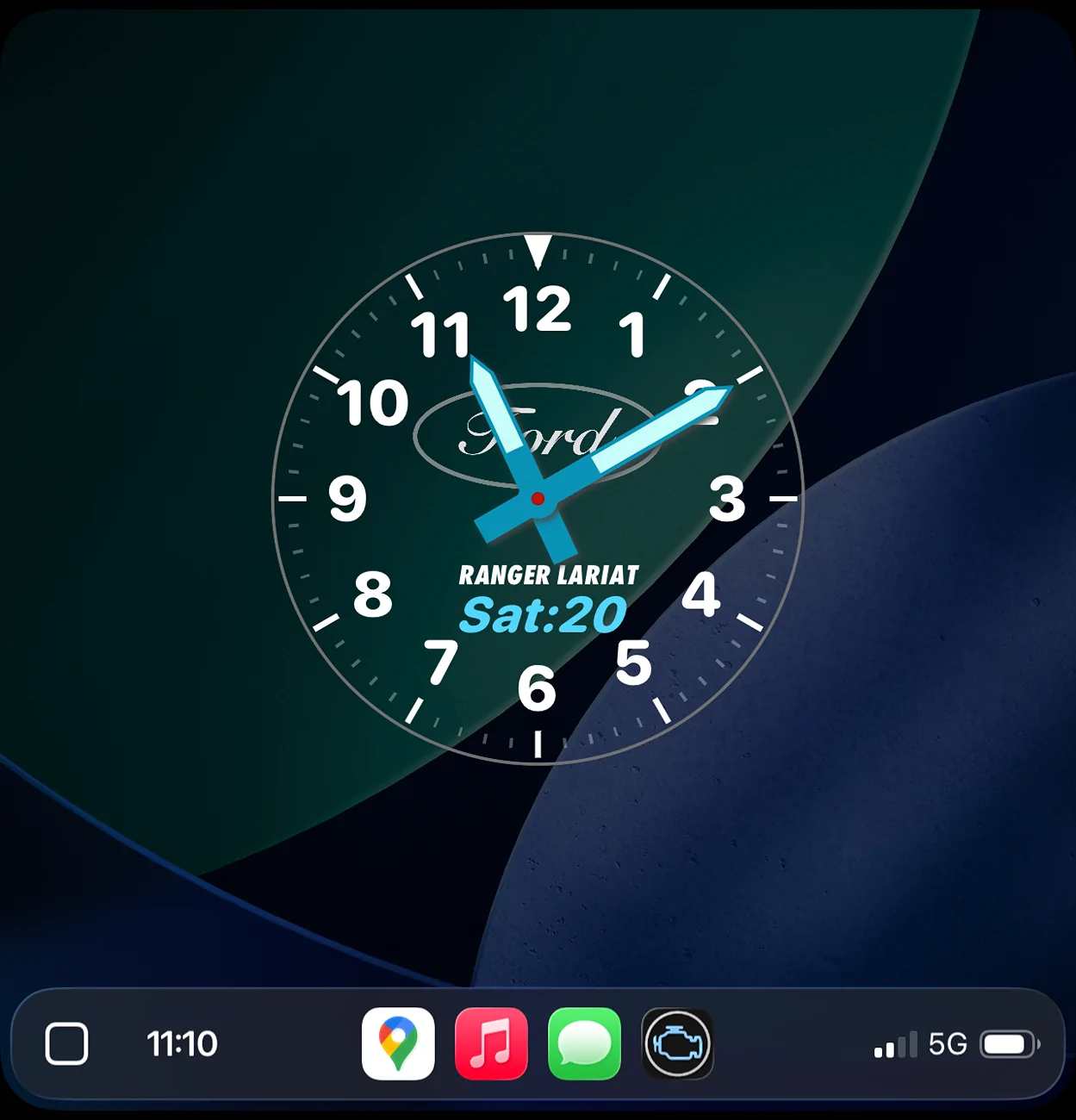 Ford Ranger Carplay iOS 26 clock widget IMG_0941