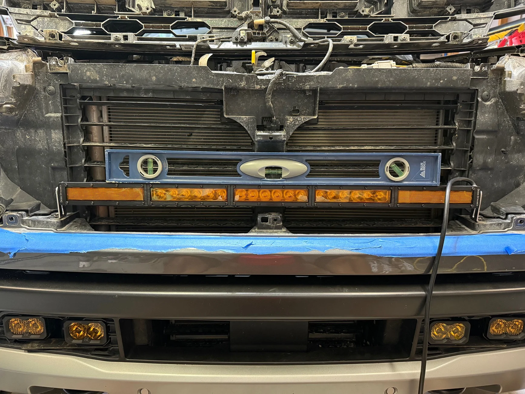Ford Ranger Diode Dynamics 30in Stage Series Light Bar Install Behind Grill IMG_1227