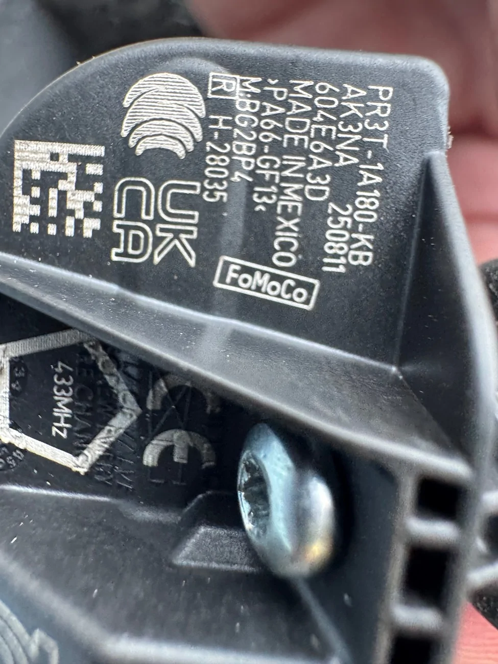 Ford Ranger TPMS changed in 2025 models, possibly only the later build dates. IMG_4345