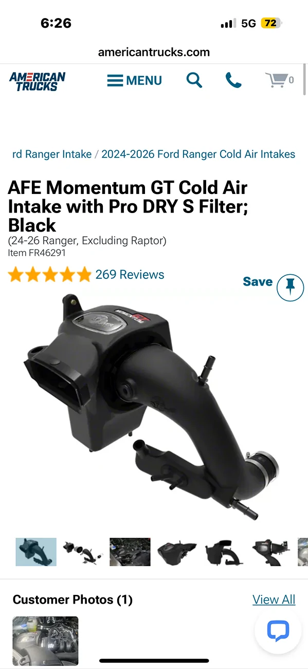 Ford Ranger 2025 MPC 2.3 Cold Air Intake IMG_4912