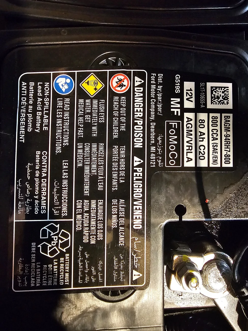 Ford Ranger Battery tender charger mounted high on garage wall 20251013_143046