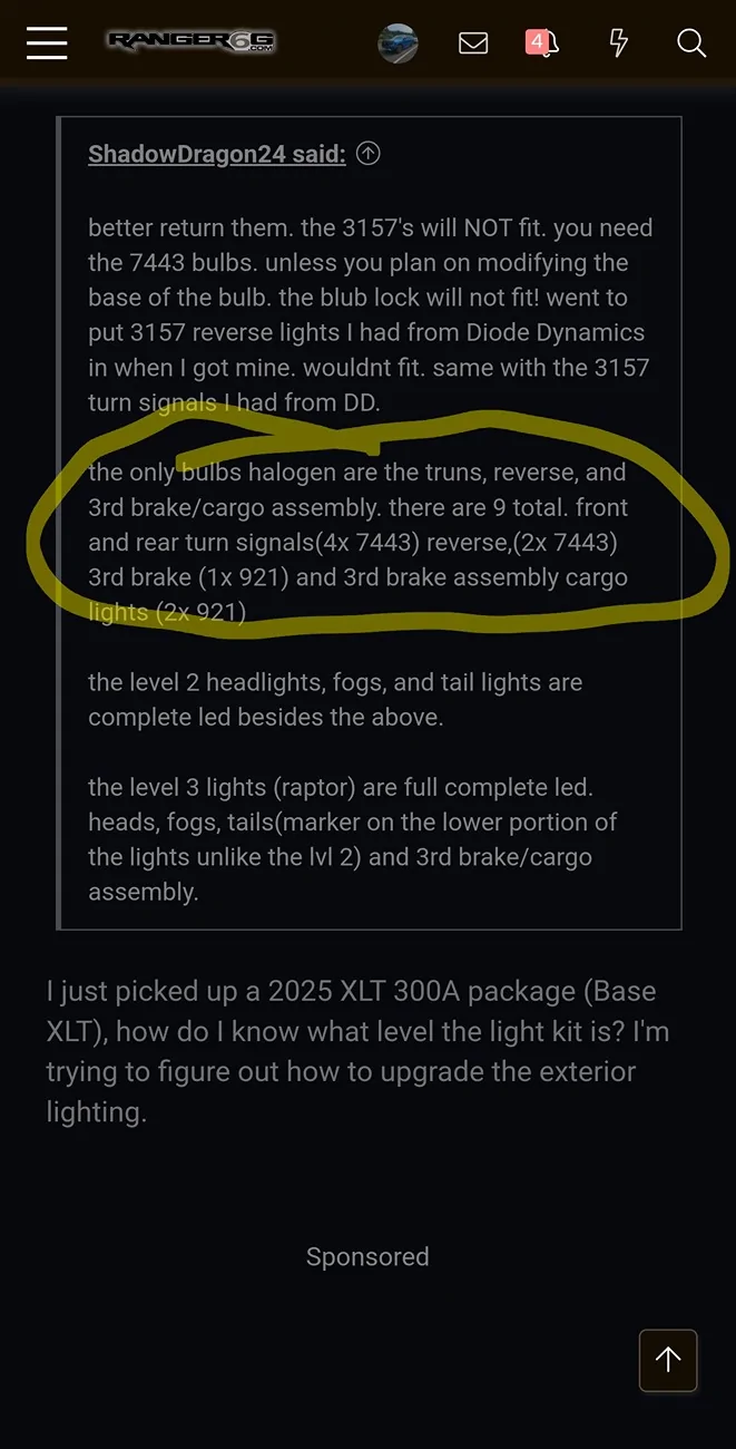 Ford Ranger Does 2024 Ranger Lariat come with LED interior lights? Screenshot_20251016_070706_Samsung Internet