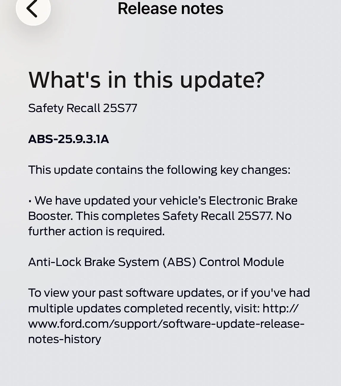 Ford Ranger OTA software - Electronic Brake Booster Update (Safety Recall) IMG_3284