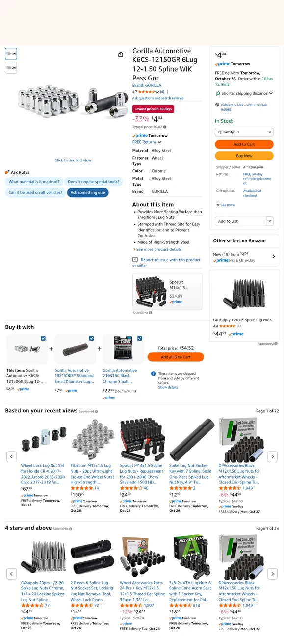 Ford Ranger SOLD THROUGH- Gorilla spline lug nut Kit FOR $4 -LINK Screenshot_20251025-060609