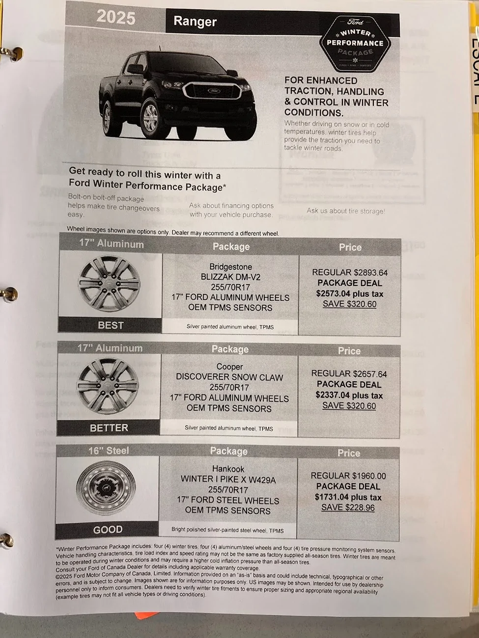 Ford Ranger Winter Tire -- Opinions on Ford Options IMG_20251103_132438