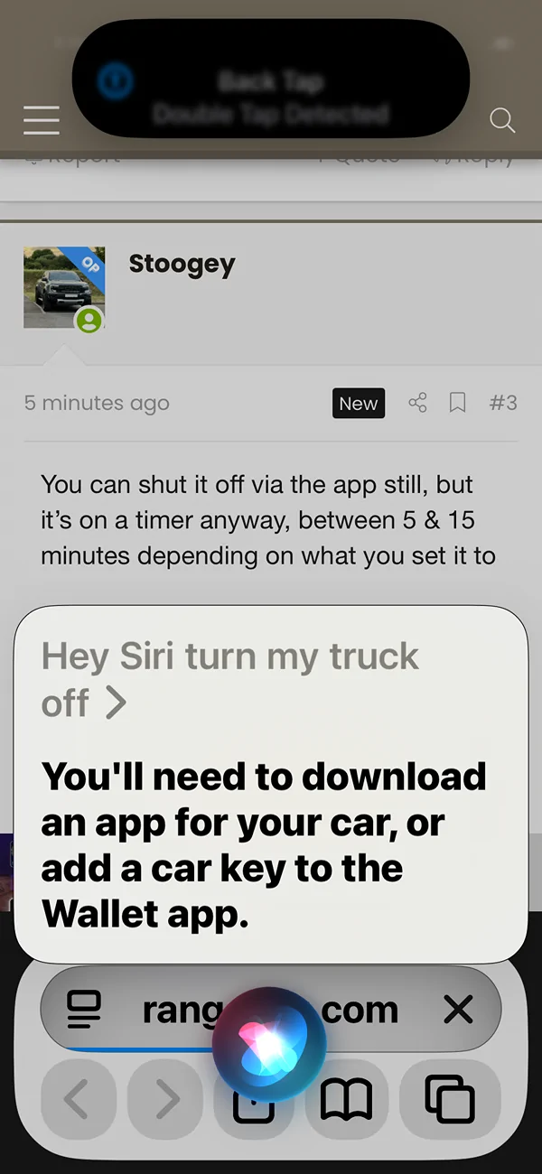 Ford Ranger One Button Remote Start on iPhone (via Action Button) IMG_7528
