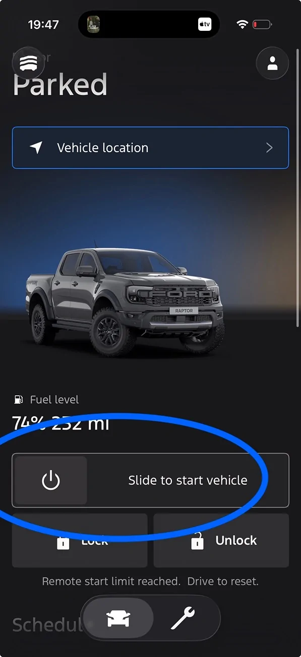 Ford Ranger One Button Remote Start on iPhone (via Action Button) IMG_0005
