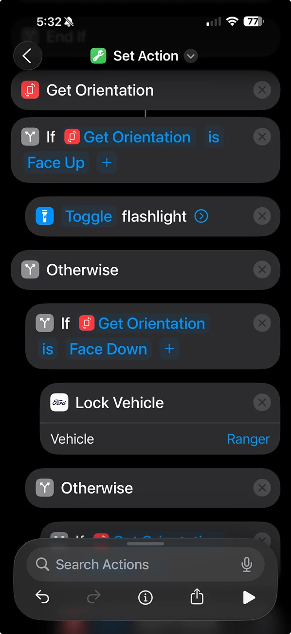 Ford Ranger One Button Remote Start on iPhone (via Action Button) Screenshot 2025-11-09 at 5.32.21 PM
