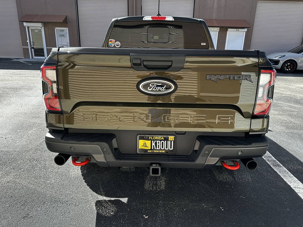 Ford Ranger Exterior mods: painted exhaust, tow hooks, calipers + rhino lined lower grill and skid plate IMG_6054-XL