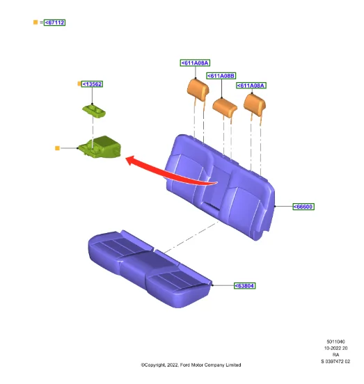 Ford Ranger Australian model rear seat headrests RR part 2