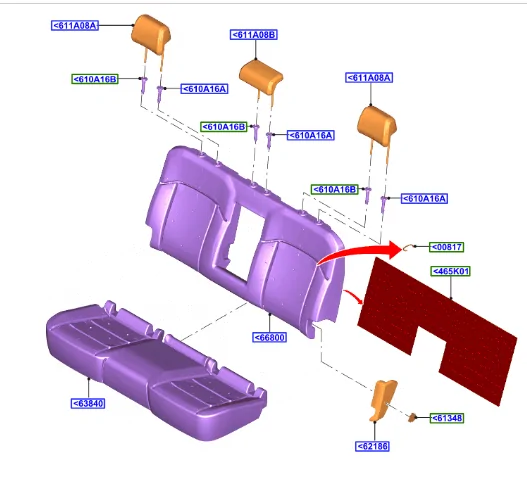 Ford Ranger Australian model rear seat headrests RR part 1