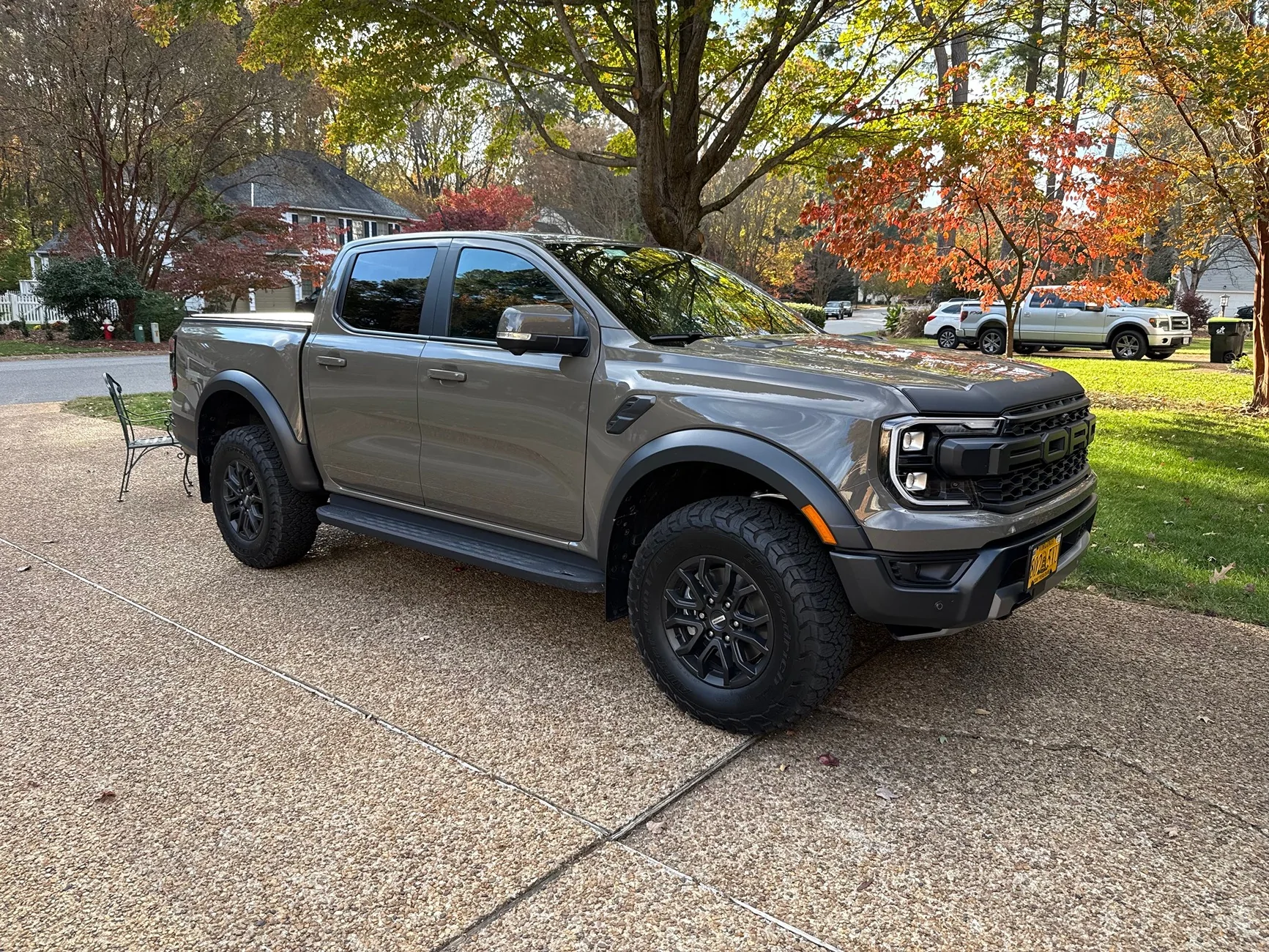 Ford Ranger Exterior mods: painted exhaust, tow hooks, calipers + rhino lined lower grill and skid plate IMG_5361