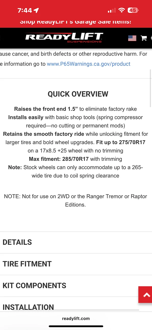 Ford Ranger Different tire sizes IMG_0870