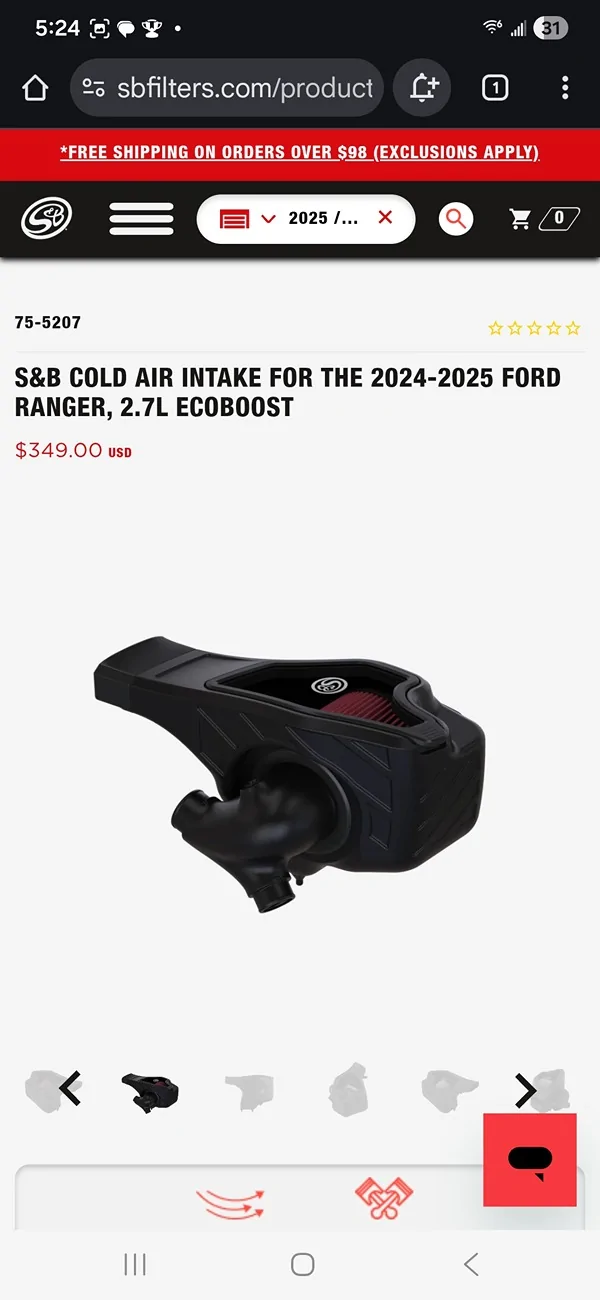 Ford Ranger S&B 2.7 Intake Released today Screenshot_20251121_172441_Chrom