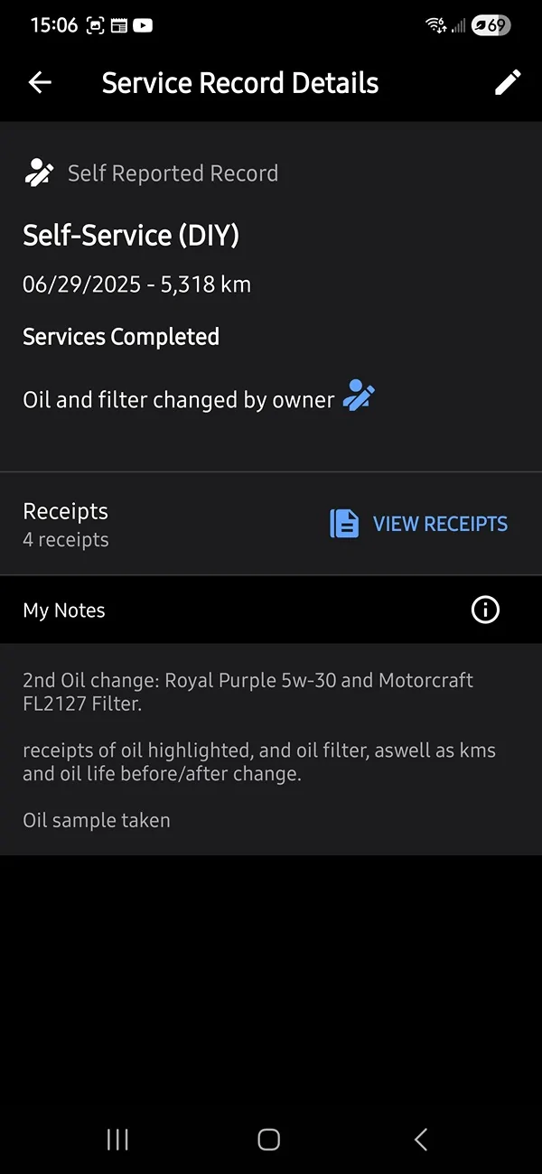 Ford Ranger Oil swapping - Full Syn vs Syn Blend Screenshot_20251125_150615_CARFAX Car Car