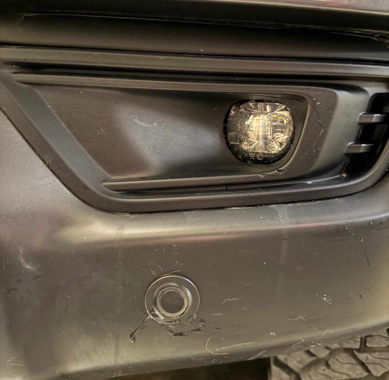 Ford Ranger Fog lamp cover replacement in 2025 Ranger Raptor bumper. IMG_6301