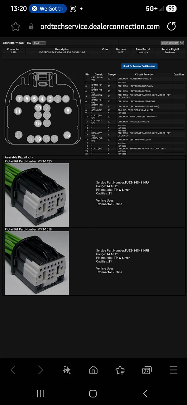 Ford Ranger wires for trailer brake controller '24 Ranger? Screenshot_20250515_132038_Samsung Internet