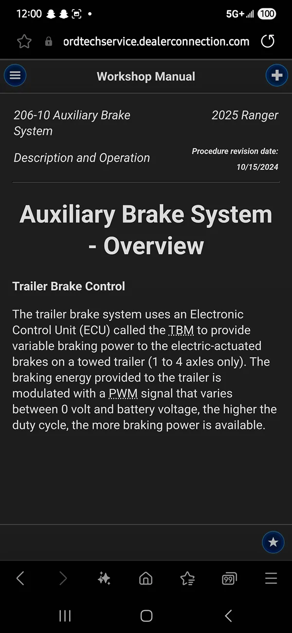 Ford Ranger wires for trailer brake controller '24 Ranger? Screenshot_20250515_120008_Samsung Internet