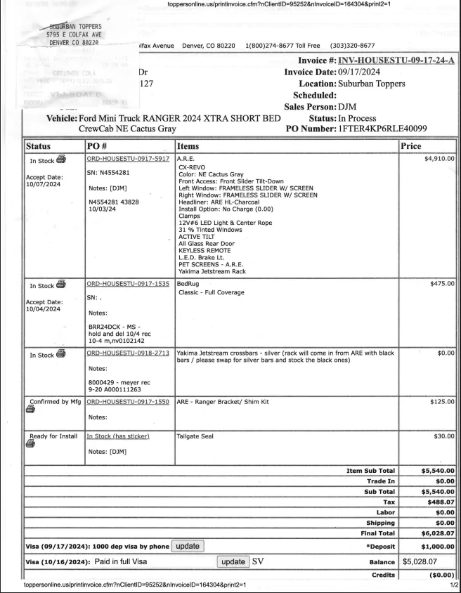 Ford Ranger Topper?  What do you have?  Dislikes regarding fit? 1764956478120-zd