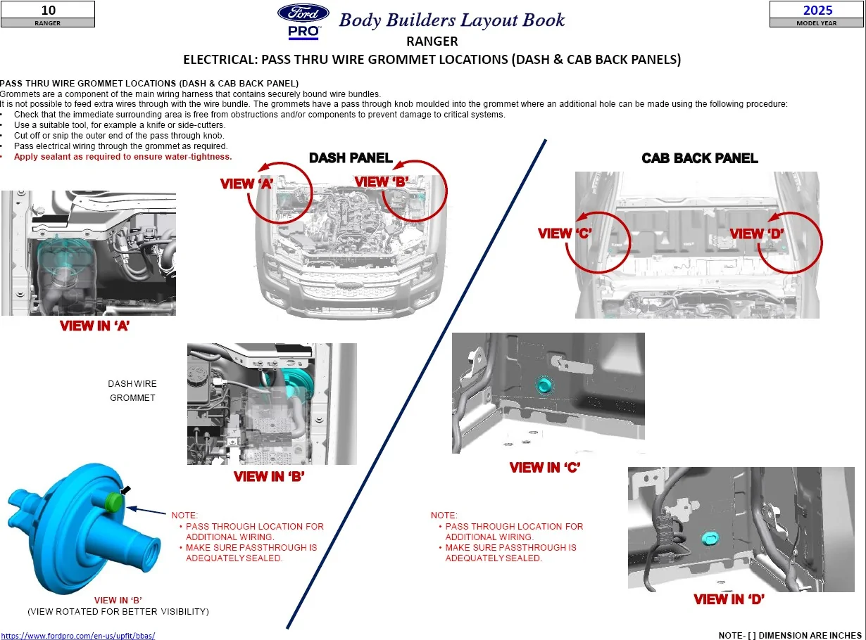 Ford Ranger Where to come through firewall on a Ranger pass thru