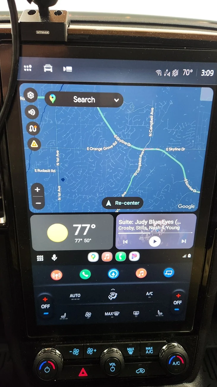 Ford Ranger How to display radio when Android Auto is active Touch Screen radio