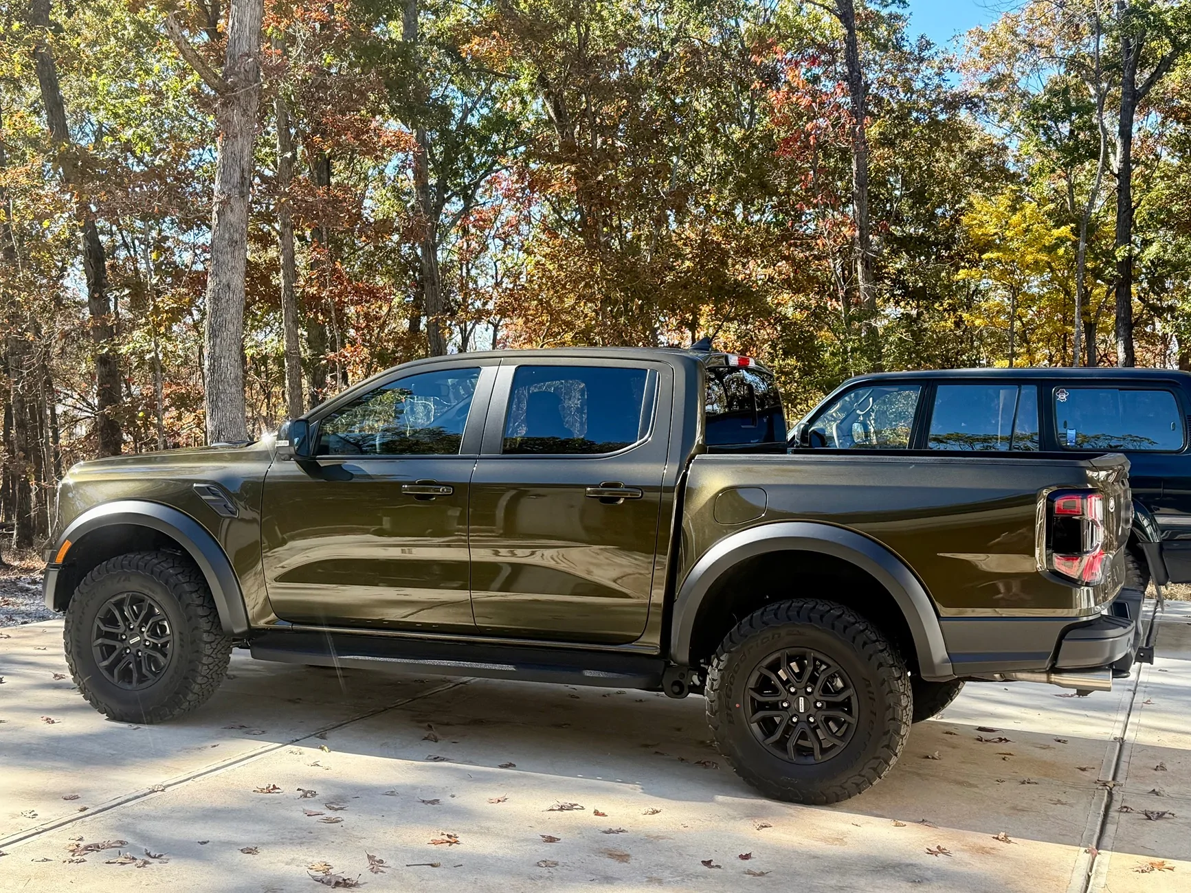Ford Ranger Debadged Shelter Green Ranger Raptor in direct sunlight. IMG_1001