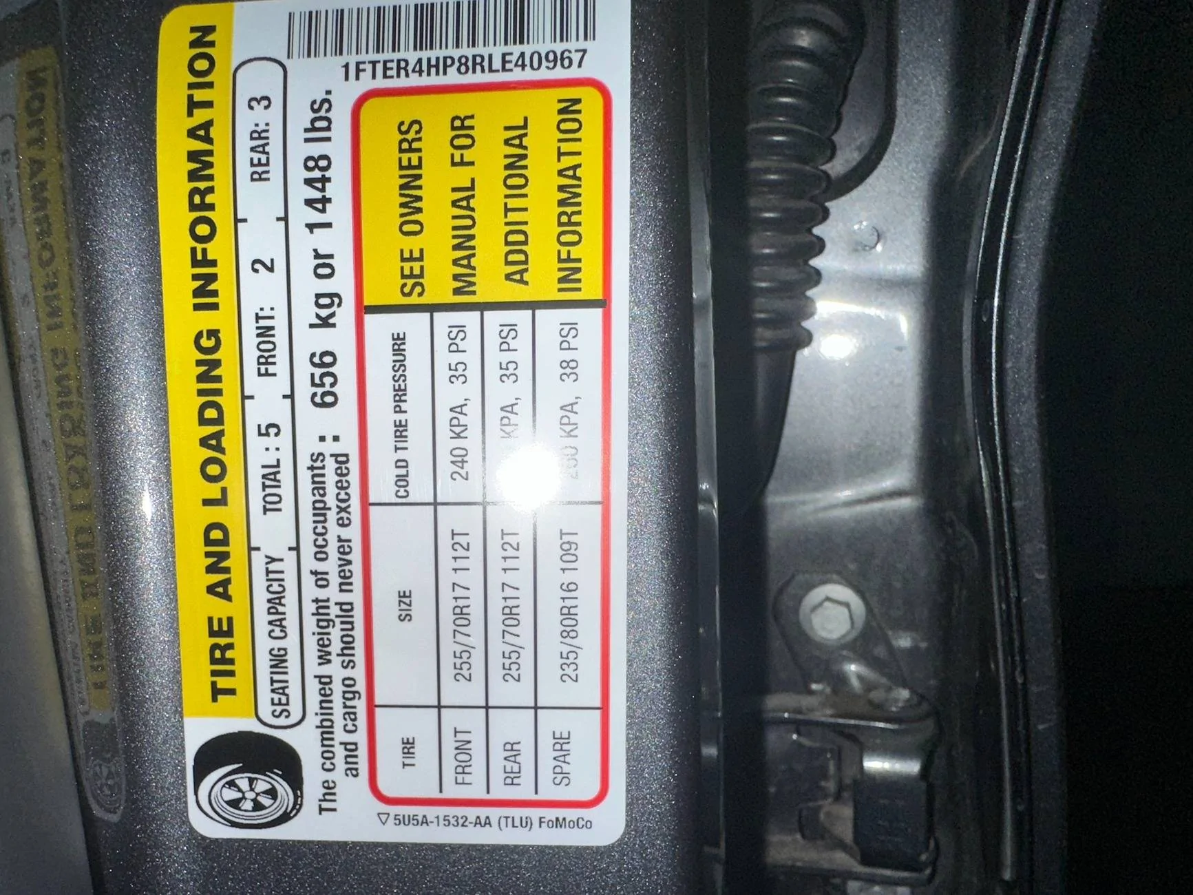 Ford Ranger Tire Pressure IMG_2980