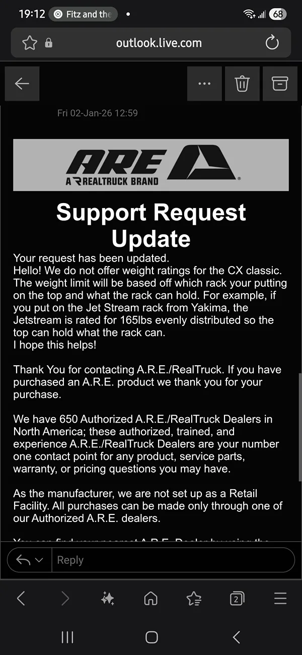 Ford Ranger 2024 Ranger Camper Shell Compatibility (w/ 2023 Ranger)? Screenshot_20260102_191247_Samsung Internet