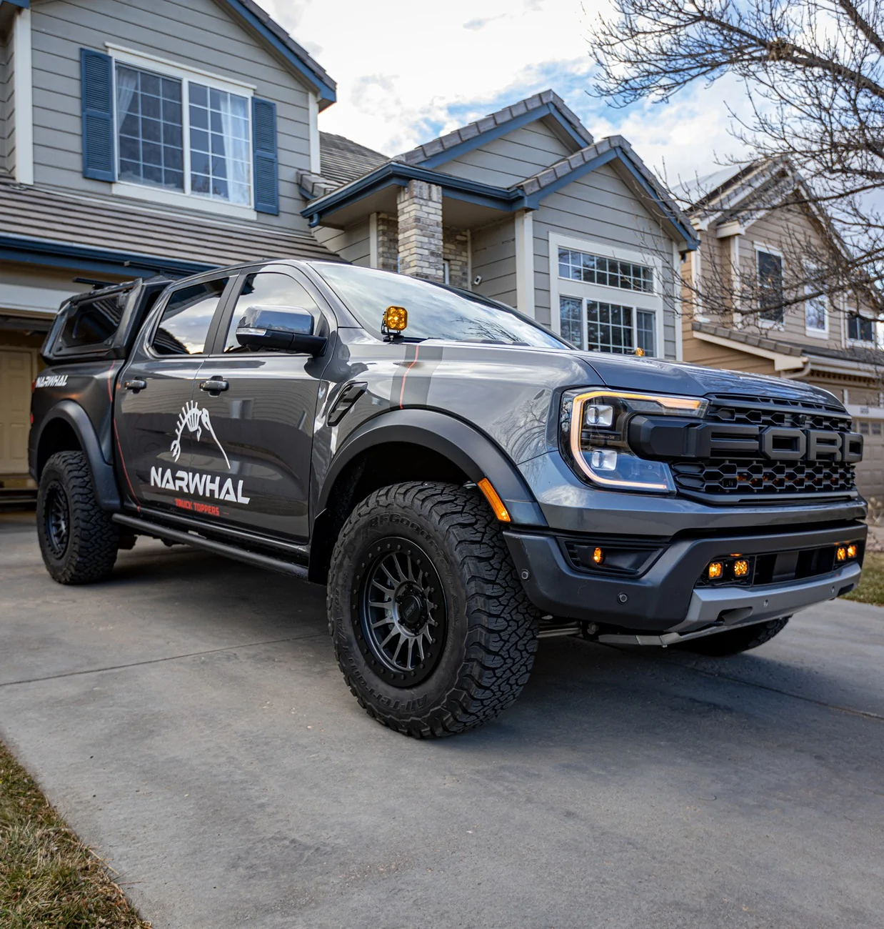 Ford Ranger RRW RR7-H Matte Gunmetal Wheels Installed On Stock KO3's +25 Offset A77A9528