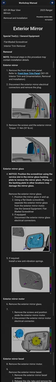 Ford Ranger How do I replace a side mirror? Screenshot_20260104_064522_Gallery