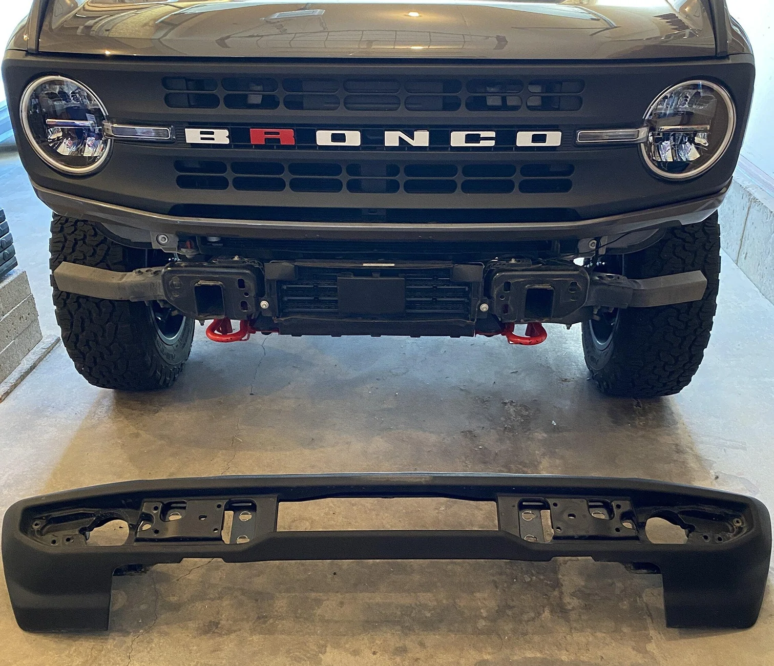 Ford Ranger So what bends in a light front bumper collision?  Asking for a friend... Bronco Front Bumper Removed