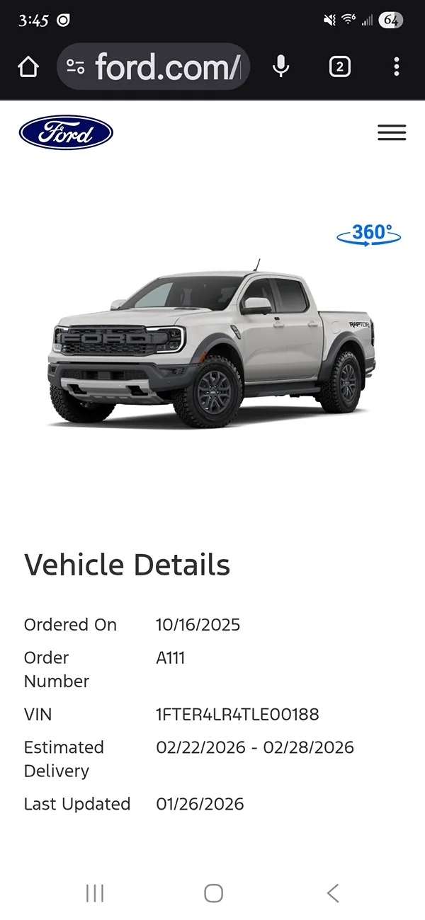 Ford Ranger My new 2026 Ranger Raptor is alive Screenshot_20260127_034516_Chrom