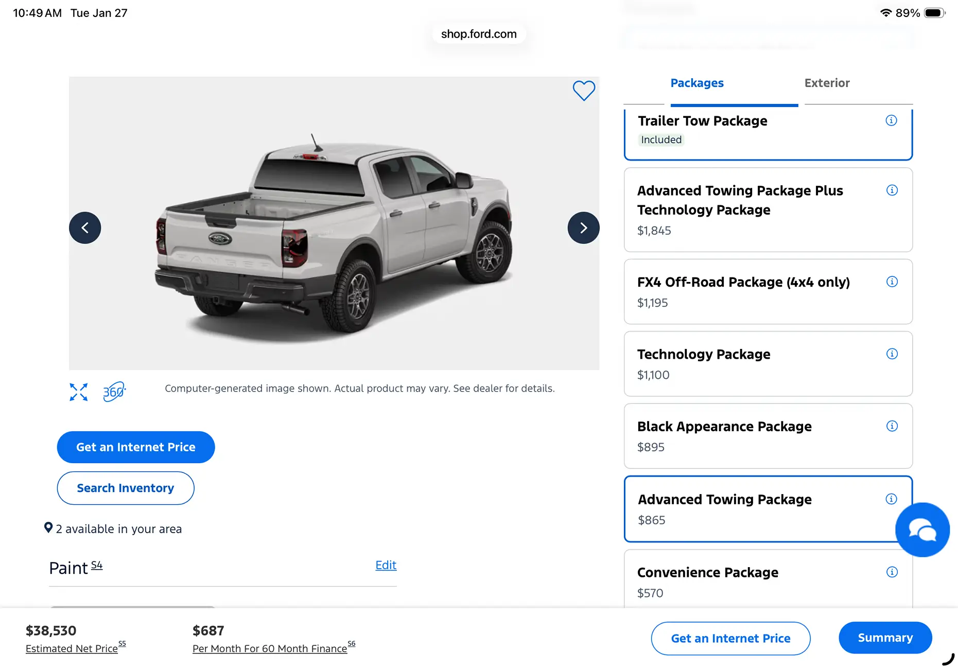 Ford Ranger 2026 Ranger Build & Price Configurator is Live IMG_3461
