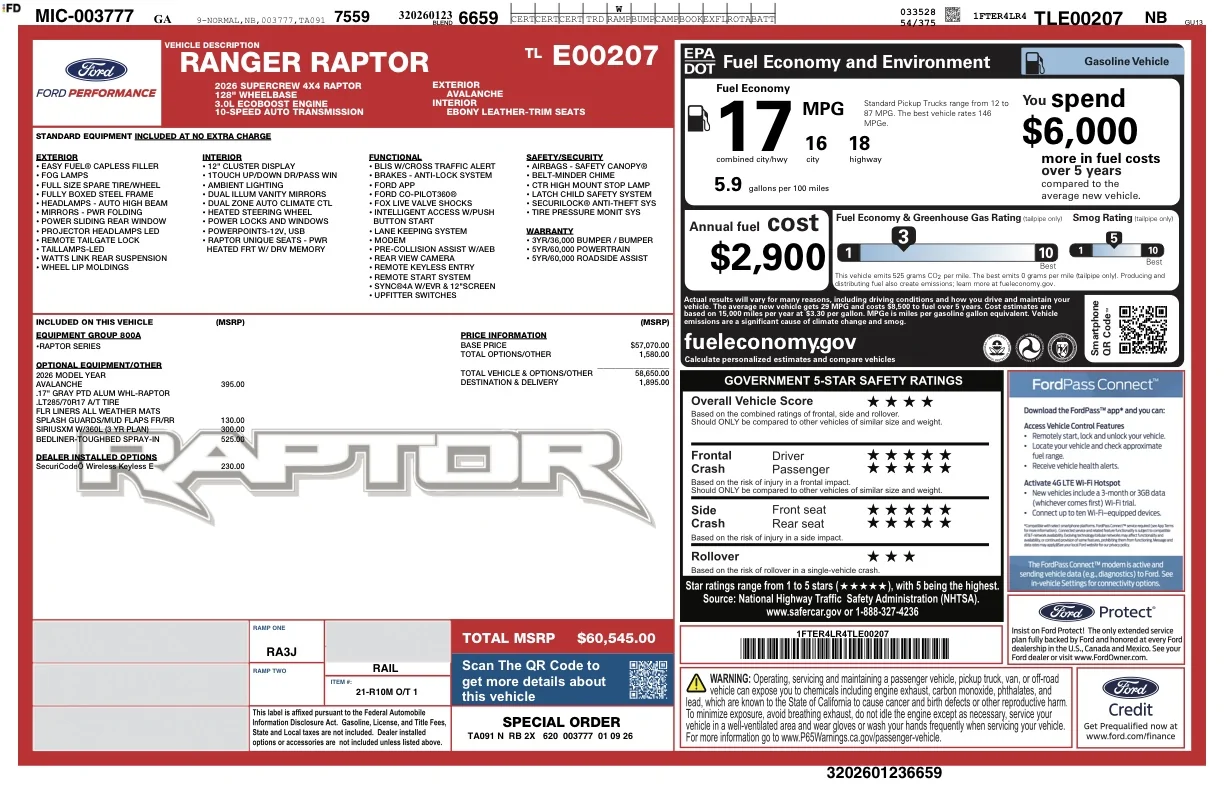 Ford Ranger 2026 RRaptor built confirmation... now shipped windowsticker (2)
